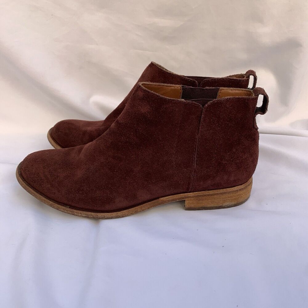 Kork-Ease Velma Bootie Suede Chelsea Ankle Boots 8 Womens Red Burgundy Boots - Picture 3 of 9